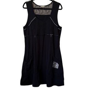 Dolcezza Black Mesh/Knit Sport Dress Size M Golf, Casual